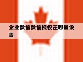 企业微信微信授权在哪里设置
