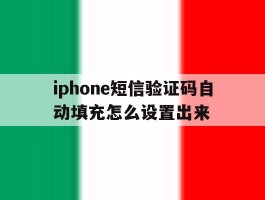 iphone短信验证码自动填充怎么设置出来