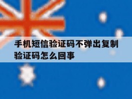 手机短信验证码不弹出复制验证码怎么回事