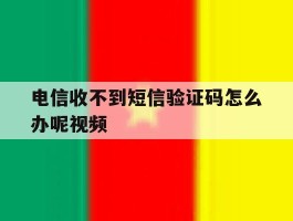 电信收不到短信验证码怎么办呢视频的简单介绍