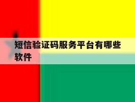 短信验证码服务平台有哪些软件