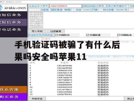 手机验证码被骗了有什么后果吗安全吗苹果11
