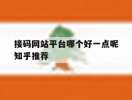 接码网站平台哪个好一点呢知乎推荐