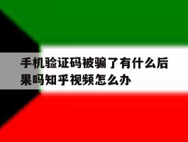 手机验证码被骗了有什么后果吗知乎视频怎么办