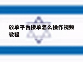 放单平台接单怎么操作视频教程