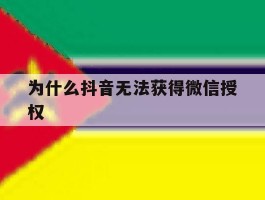 为什么抖音无法获得微信授权
