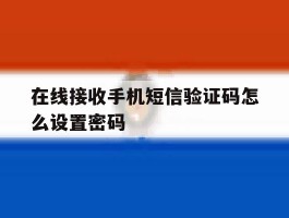 在线接收手机短信验证码怎么设置密码