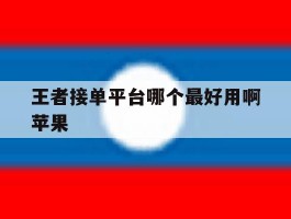 王者接单平台哪个最好用啊苹果