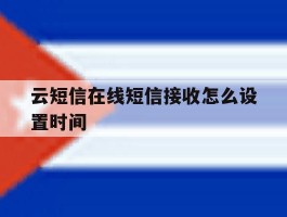 云短信在线短信接收怎么设置时间