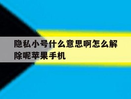 隐私小号什么意思啊怎么解除呢苹果手机的简单介绍