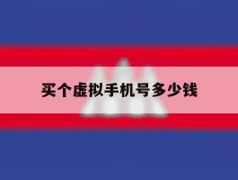 买个虚拟手机号多少钱