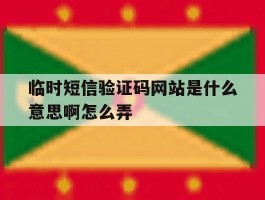 临时短信验证码网站是什么意思啊怎么弄