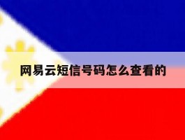 网易云短信号码怎么查看的