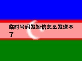 临时号码发短信怎么发送不了