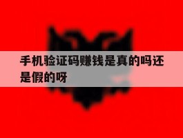 手机验证码赚钱是真的吗还是假的呀