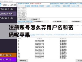 注册账号怎么弄用户名和密码呢苹果