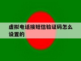 虚拟电话接短信验证码怎么设置的