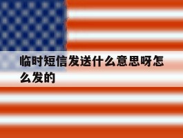 临时短信发送什么意思呀怎么发的