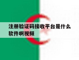 注册验证码接收平台是什么软件啊视频