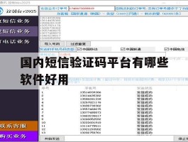 国内短信验证码平台有哪些软件好用