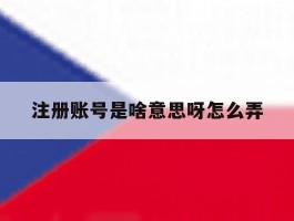 包含注册账号是啥意思呀怎么弄的词条