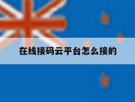 在线接码云平台怎么接的