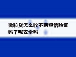 微粒贷怎么收不到短信验证码了呢安全吗的简单介绍
