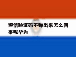 短信验证码不弹出来怎么回事呢华为
