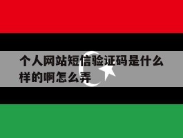 个人网站短信验证码是什么样的啊怎么弄