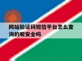 网站验证码短信平台怎么查询的呢安全吗的简单介绍