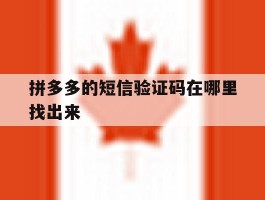 拼多多的短信验证码在哪里找出来