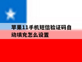 苹果11手机短信验证码自动填充怎么设置