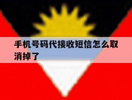 手机号码代接收短信怎么取消掉了