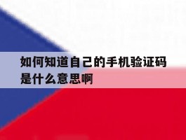 关于如何知道自己的手机验证码是什么意思啊的信息
