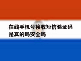 包含在线手机号接收短信验证码是真的吗安全吗的词条