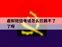 虚拟短信电话怎么拦截不了了呀