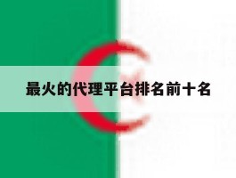 最火的代理平台排名前十名
