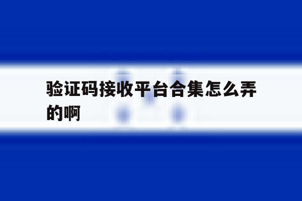 验证码接收平台合集怎么弄的啊 验证码接收平台合集怎么弄的啊
