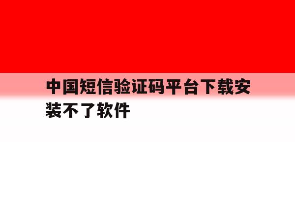 中国短信验证码平台下载安装不了软件 中国短信验证码平台下载安装不了软件
