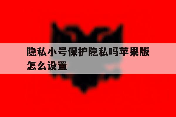 隐私小号保护隐私吗苹果版怎么设置 隐私小号保护隐私吗苹果版怎么设置