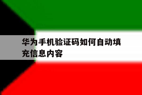 华为手机验证码如何自动填充信息内容 华为手机验证码如何自动填充信息内容