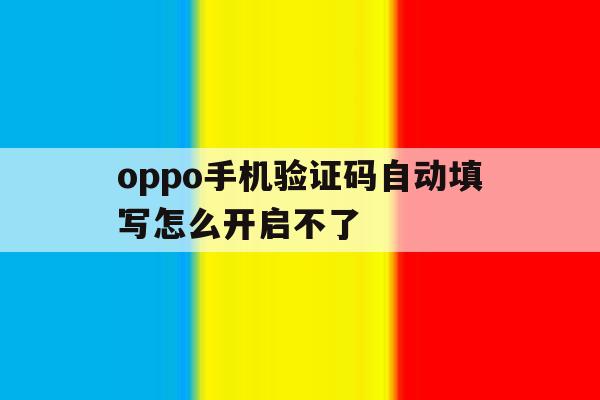 oppo手机验证码自动填写怎么开启不了 oppo手机验证码自动填写怎么开启不了