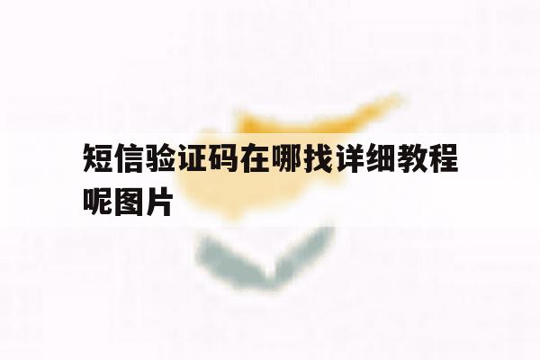 短信验证码在哪找详细教程呢图片 短信验证码在哪找详细教程呢图片