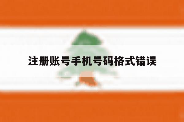 注册账号手机号码格式错误
