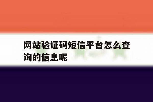 包含网站验证码短信平台怎么查询的信息呢的词条 包含网站验证码短信平台怎么查询的信息呢的词条