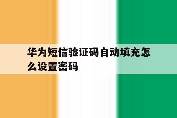 华为短信验证码自动填充怎么设置密码 华为短信验证码自动填充怎么设置密码