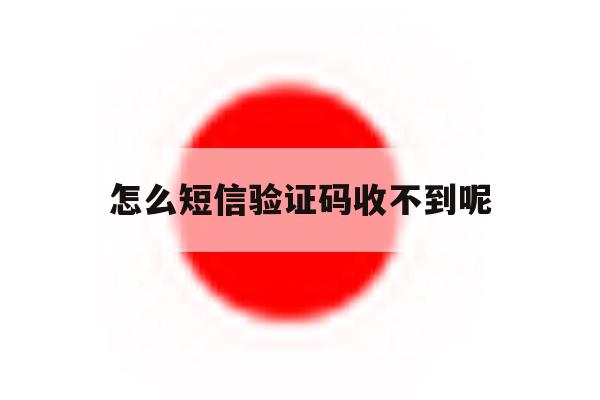 怎么短信验证码收不到呢 怎么短信验证码收不到呢