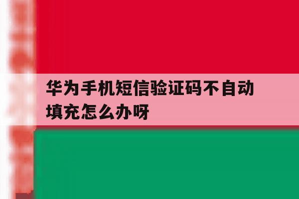 华为手机短信验证码不自动填充怎么办呀 华为手机短信验证码不自动填充怎么办呀