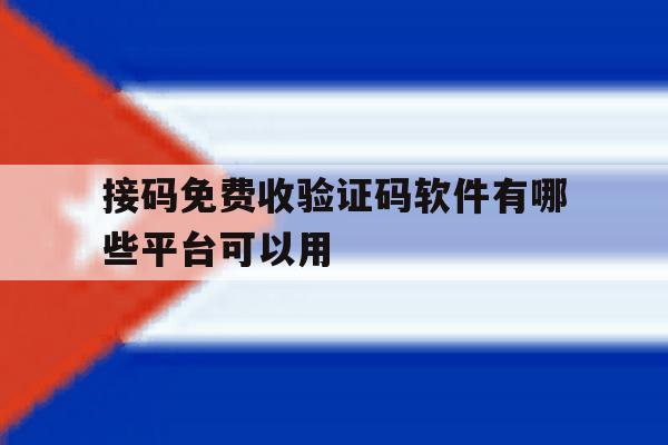 接码免费收验证码软件有哪些平台可以用 接码免费收验证码软件有哪些平台可以用