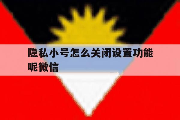 隐私小号怎么关闭设置功能呢微信 隐私小号怎么关闭设置功能呢微信